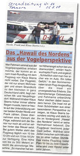 Zeitungsartikel, Strandzeitung Fehmarn Nr.11