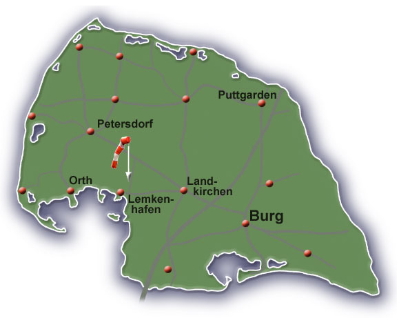 Zeichnung: Karte der Insel Fehmarn